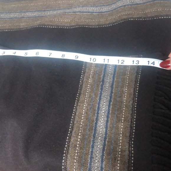 Brown Long Wool wrap skirt with fringe 12 P - Picture 12 of 12